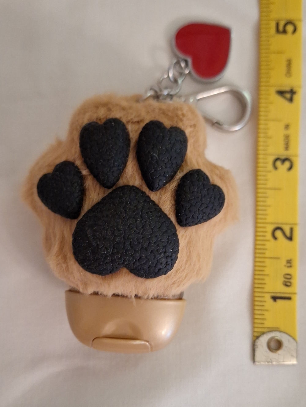 Plush Paw Hand Sanitizer Keychain